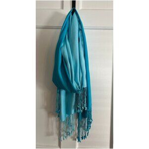 Blue fashion scarf with tassles